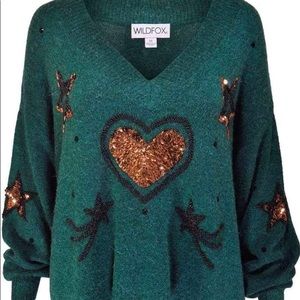 Wildfox Star Love Clemente Sweater NWT Size Small
